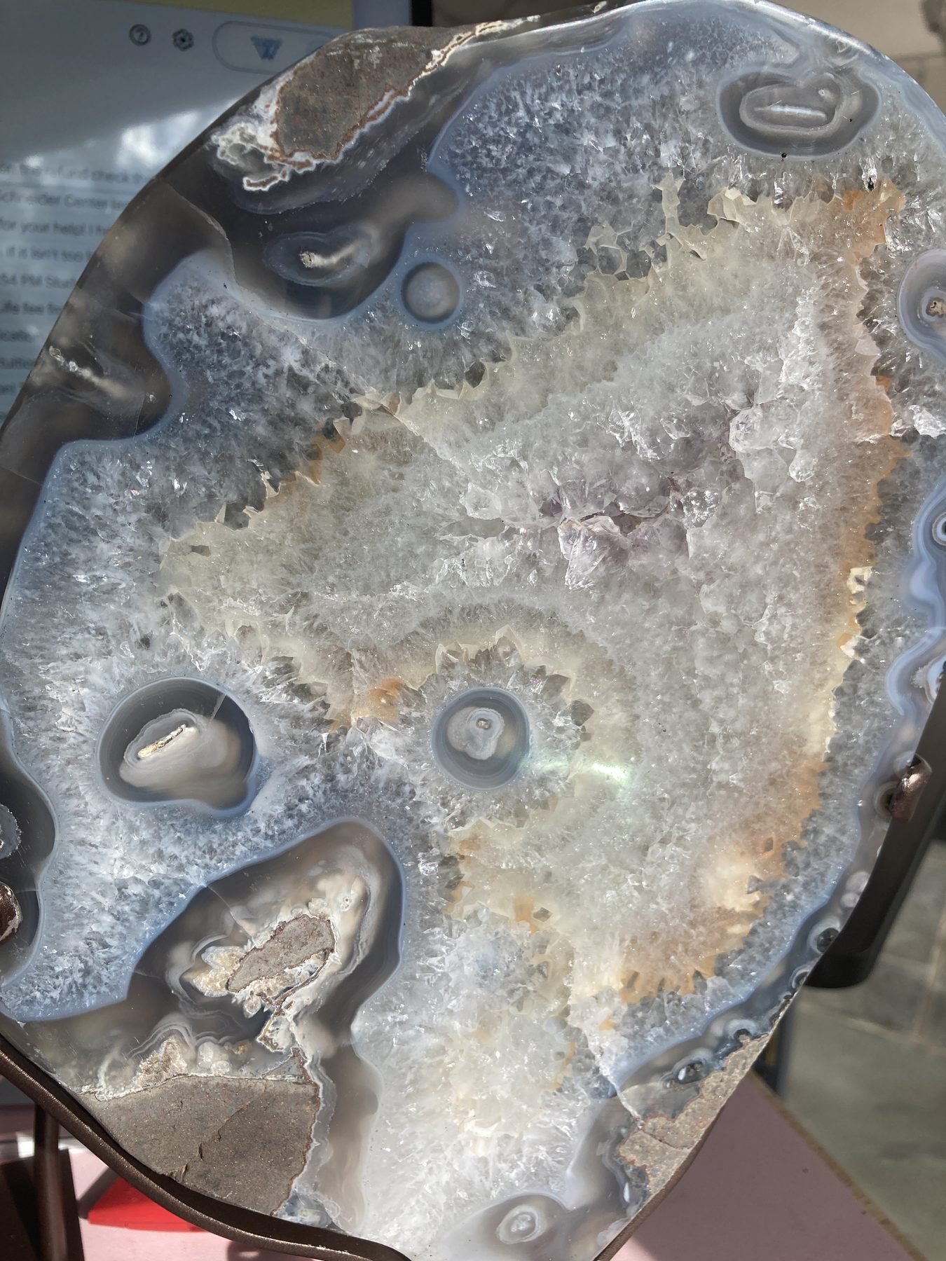 Large agate geode slab — Modern Mineral