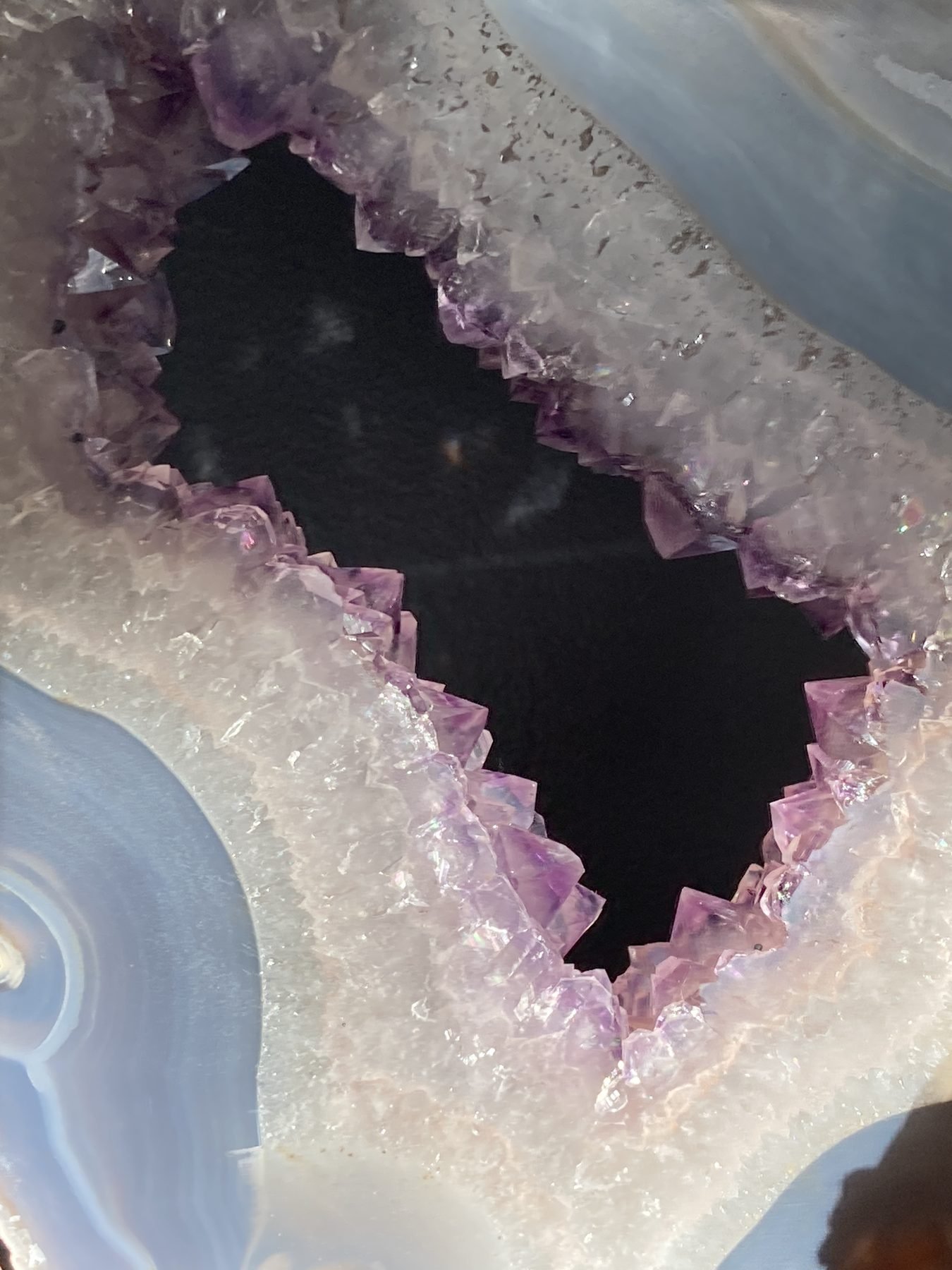 Blue agate slice macro